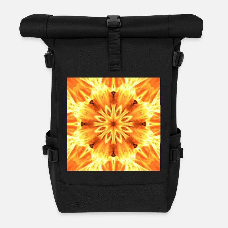 Feuerstern Kaleidoskop - Rolltop Rucksack - Schwarz