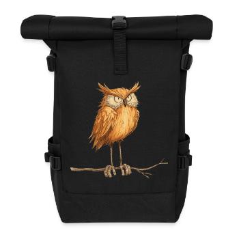 mysterious owl - Roll Top Backpack - black - Front