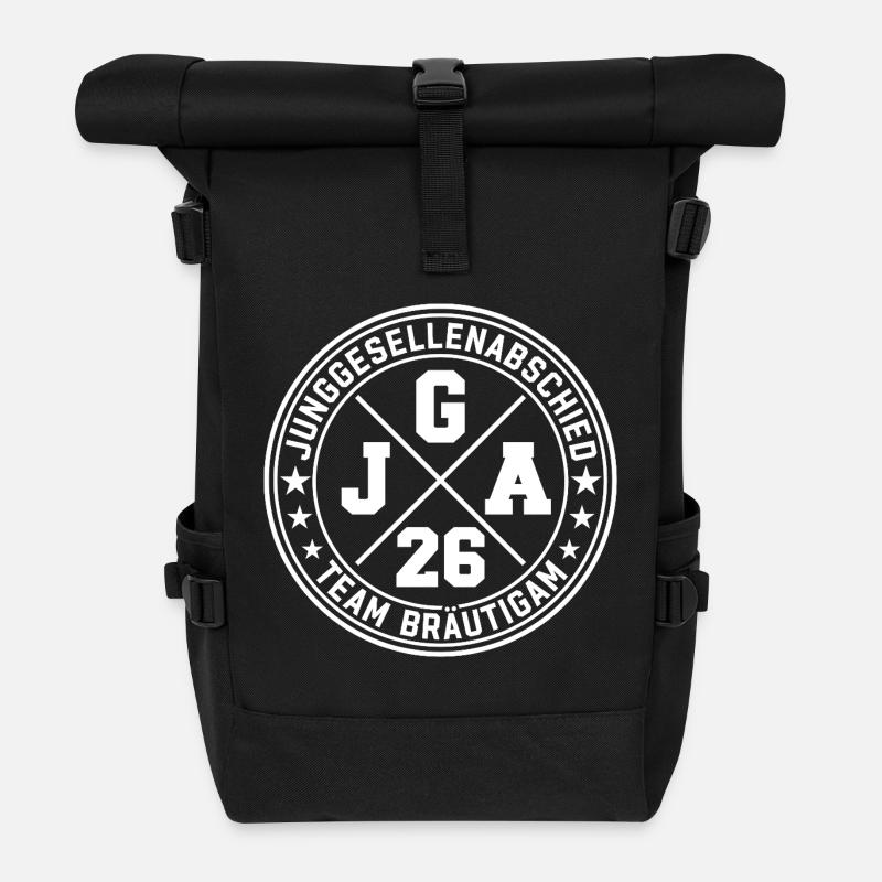 JGA 2026 Junggesellenabschied Team Bräutigam - Rolltop Rucksack - Schwarz