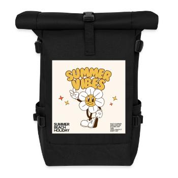 Summer Vibes Design - Roll Top Backpack - black - Front