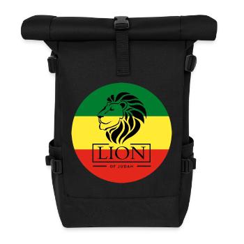 Lion of Judah Haile Selassie I Jah Rastafari Rasta - Rolltop Rucksack - Schwarz - Vorne