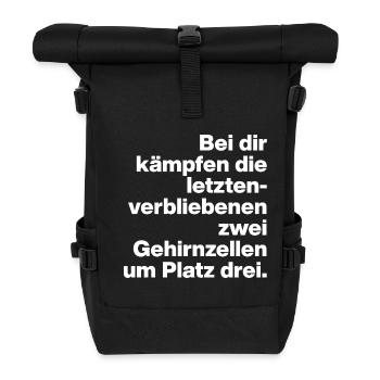 BRAIN TEASERS, SARCASM, CHEEKY FIGHT WITH YOU - Roll Top Backpack - black - Front