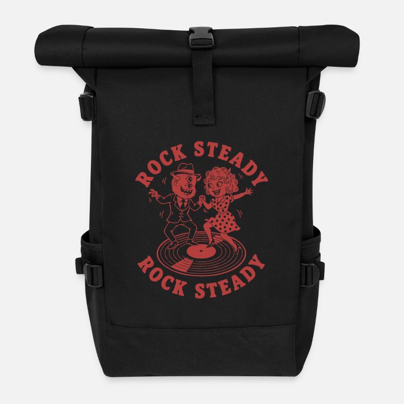 Rock Steady Tanzpaar auf Vinyl - Rolltop Rucksack - Schwarz