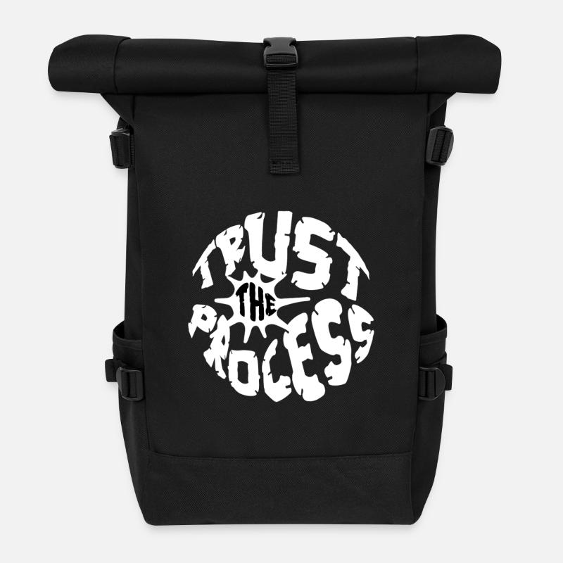 Trust the Process Logo Sportler Motivation Emblem - Rolltop Rucksack - Schwarz