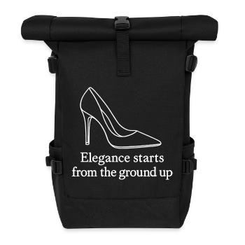 High Heel Line Art – Elegance Fashion Quote - Roll Top Backpack - black - Front