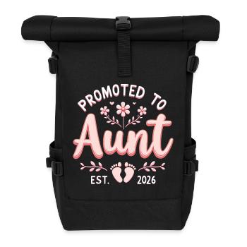 Tante 2026 Tante 2026 Befördert zu Tante 2026 - Rolltop Rucksack - Schwarz - Vorne