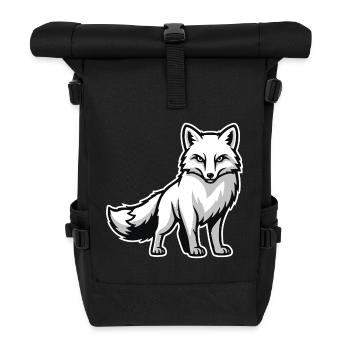 Arctic Fox Arctic White Animal Nature Logo - Roll Top Backpack - black - Front