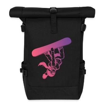 Slopestyle Salto Freestyle Wintersport Action - Rolltop Rucksack - Schwarz - Vorne