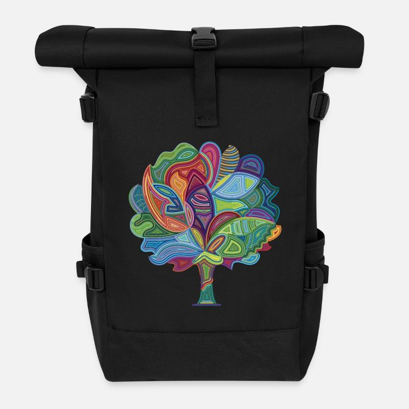Arbre de Magie des Couleurs - Sac à dos roll top - noir