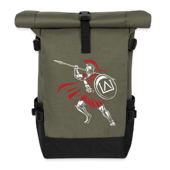 Spartan Spear Attack Mascot Spartan Spear - Roll Top Backpack - olive/black - Front