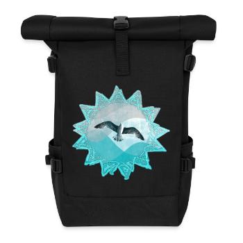 Sea Call Sailing Bird Mandala - Roll Top Backpack - black - Front