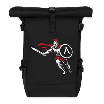 Spartan Attack Sword Shield Spartan-Maskottchen - Rolltop Rucksack - Schwarz - Vorne
