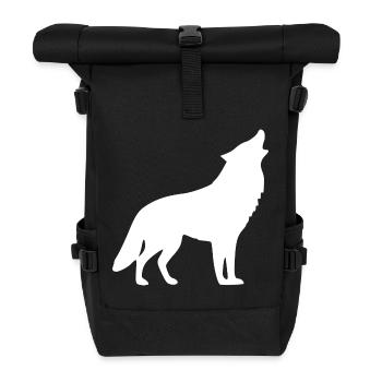 Howling Wolf White - Roll Top Backpack - black - Front