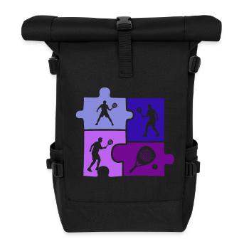 Padel Tennis Puzzle Sportsman Outfit - Roll Top Backpack - black - Front