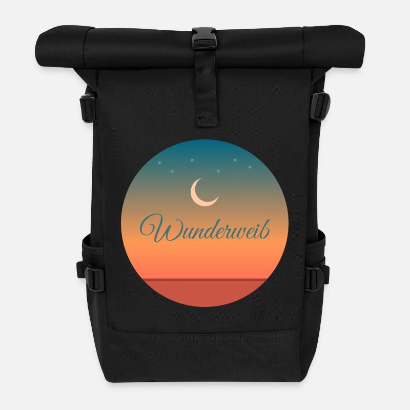 Wunderweib - Rolltop Rucksack - Schwarz