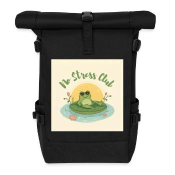 No Stress Club Frog Chill - Roll Top Backpack - black - Front