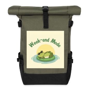 Chill Frog Fashion Weekend - Roll Top Backpack - olive/black - Front
