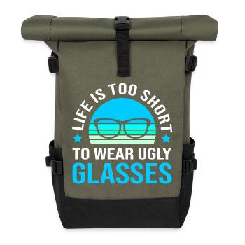 Optician Ophthalmologist Optics - Roll Top Backpack - olive/black - Front