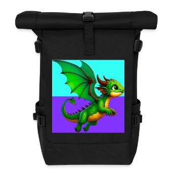 dragon - Roll Top Backpack - black - Front