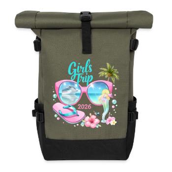 Girls Trip 2026 Cruise Vacation - Roll Top Backpack - olive/black - Front