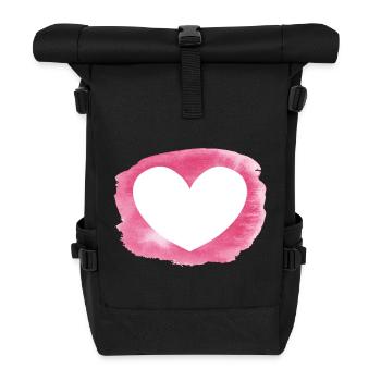 Herz - personalisierbar - Rolltop Rucksack - Schwarz - Vorne