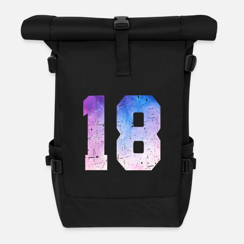 numéro 18 – Cadeau anniversaire 18 ans - Sac à dos roll top - noir