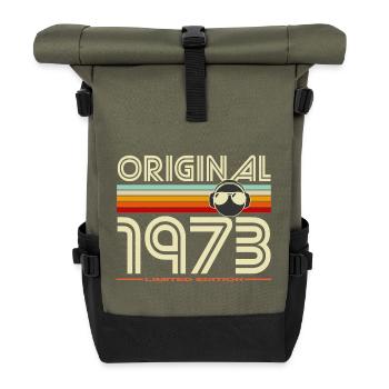 Original 1973 Limited Edition Retro - Roll Top Backpack - olive/black - Front