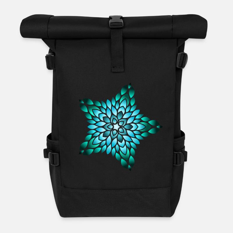 Glow of the Ocean Star - Roll Top Backpack - black