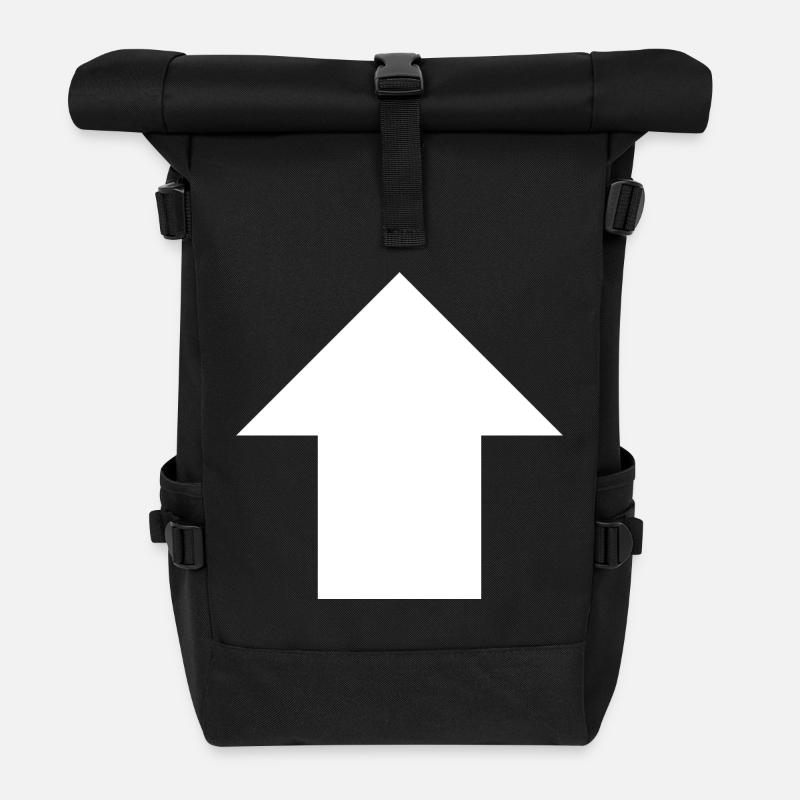 Pfeil-oben-Schild - Rolltop Rucksack - Schwarz