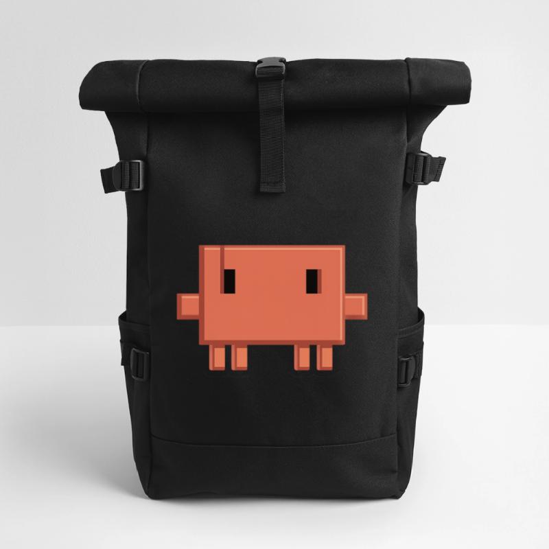 Claude Code Pixel AI Mascot Dev Sticker Roll Top Backpack