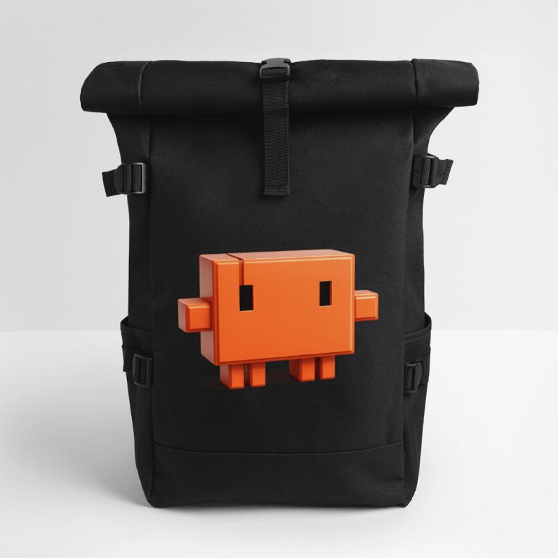 Claude Code Pixel 3D Mascot Cute Dev Sticker Sac à dos roll top