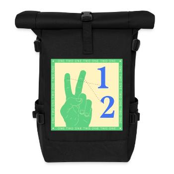 Graphique rétro One Two Counting Hand - Sac à dos roll top - noir - Devant