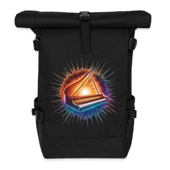 Grand Piano Music Instrument Art Print - Roll Top Backpack - black - Front