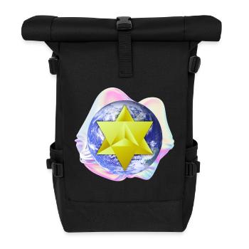 Surreal Merkaba Earth - Roll Top Backpack - black - Front