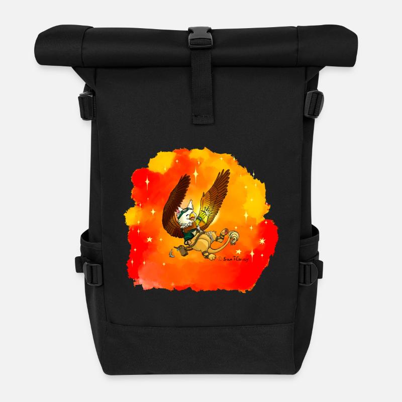 Star Seeker Griffin - Roll Top Backpack - black