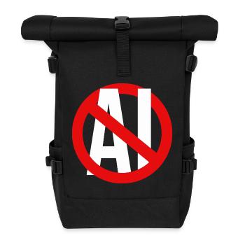 Anti-KI Anti-Maschinelles Lernen sagt Nein zu KI Stoppt KI - Rolltop Rucksack - Schwarz - Vorne