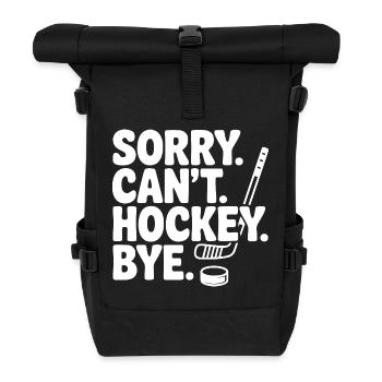 Entschuldigung. Geht nicht. Eishockey. Tschüss. - Rolltop Rucksack - Schwarz - Vorne