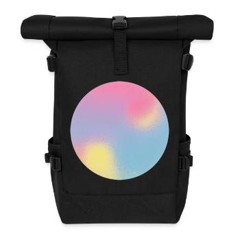 Aura Check Pastel Gradient Sphere - Roll Top Backpack - black - Front