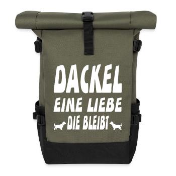 Dackel - Rolltop Rucksack - Olive/Schwarz - Vorne