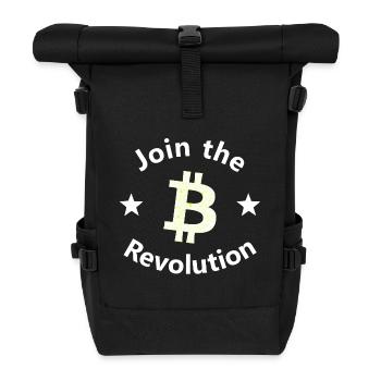 Bitcoin Revolt Circle - Roll Top Backpack - black - Front