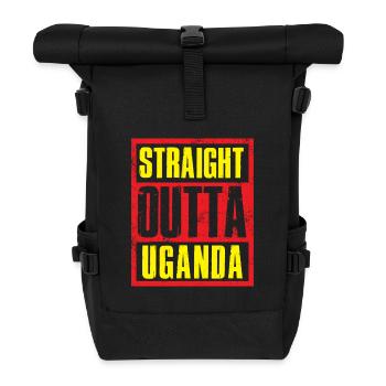 Straight outta Uganda - Roll Top Backpack - black - Front