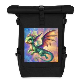 dragon - Roll Top Backpack - black - Front