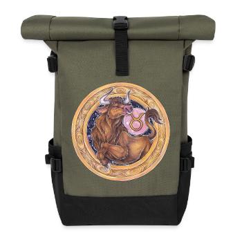 Zodiac Sign Zodiac Taurus Taurus Gift - Roll Top Backpack - olive/black - Front