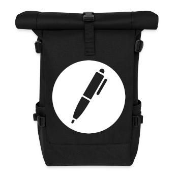 Stylo, stylo bille - Sac à dos roll top - noir - Devant