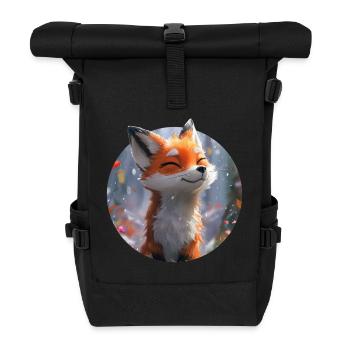 Niedlicher Fuchs - Rolltop Rucksack - Schwarz - Vorne