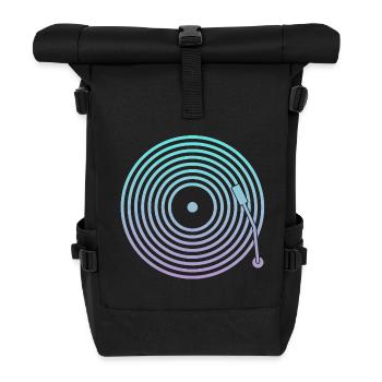 DJ Vinyl Music - Roll Top Backpack - black - Front