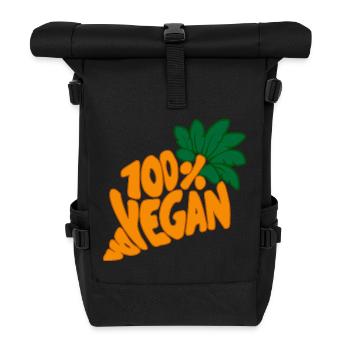 100% Vegan Food Diet Nutrition Funny - Roll Top Backpack - black - Front