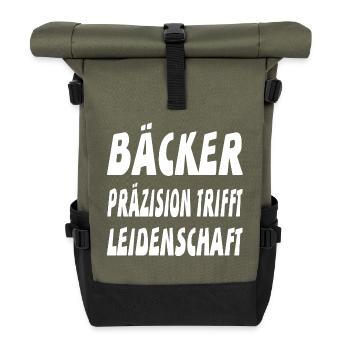 Bäcker - Rolltop Rucksack - Olive/Schwarz - Vorne