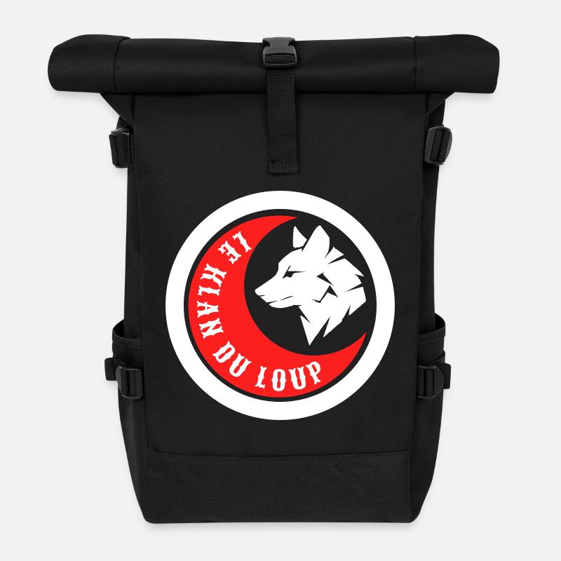 Loup Rouge & Blanc - Sac à dos roll top - noir