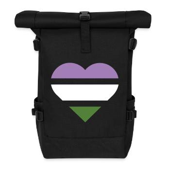 Drapeau de la fierté Cœur · Genderqueer - Sac à dos roll top - noir - Devant